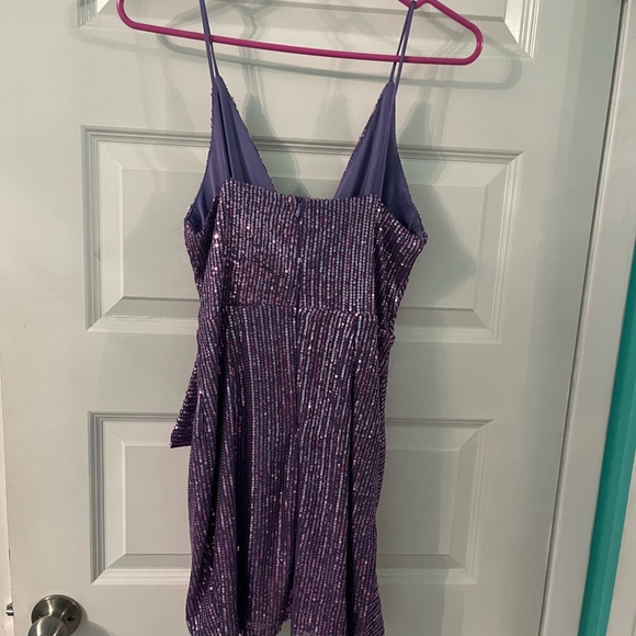 NWOT Double Crazy Purple Sequin Dress Size Large - Picture 10 of 11